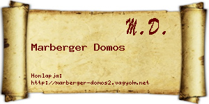 Marberger Domos névjegykártya
